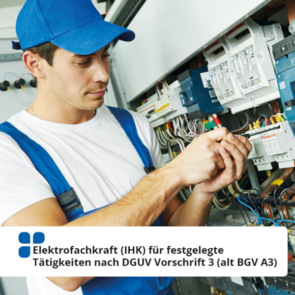 Elektrofachkraft (IHK) f. festgelegte Tätigkeit nach DGUV Vorschrift 3 (Montage, Wartung und Instandsetzung)