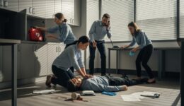 Reaktion auf einen Herzstillstand am Arbeitsplatz